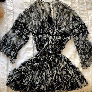 Silk IRO Dress: black & white